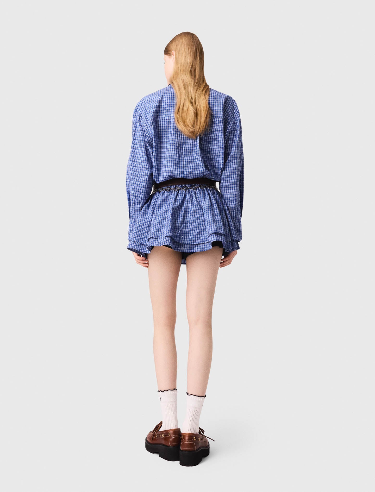 Stretch cotton rhinestone suit