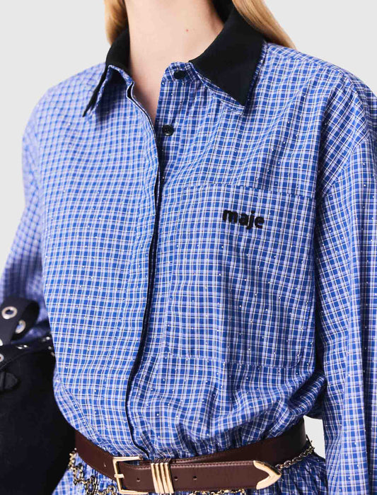 Stretch cotton rhinestone suit