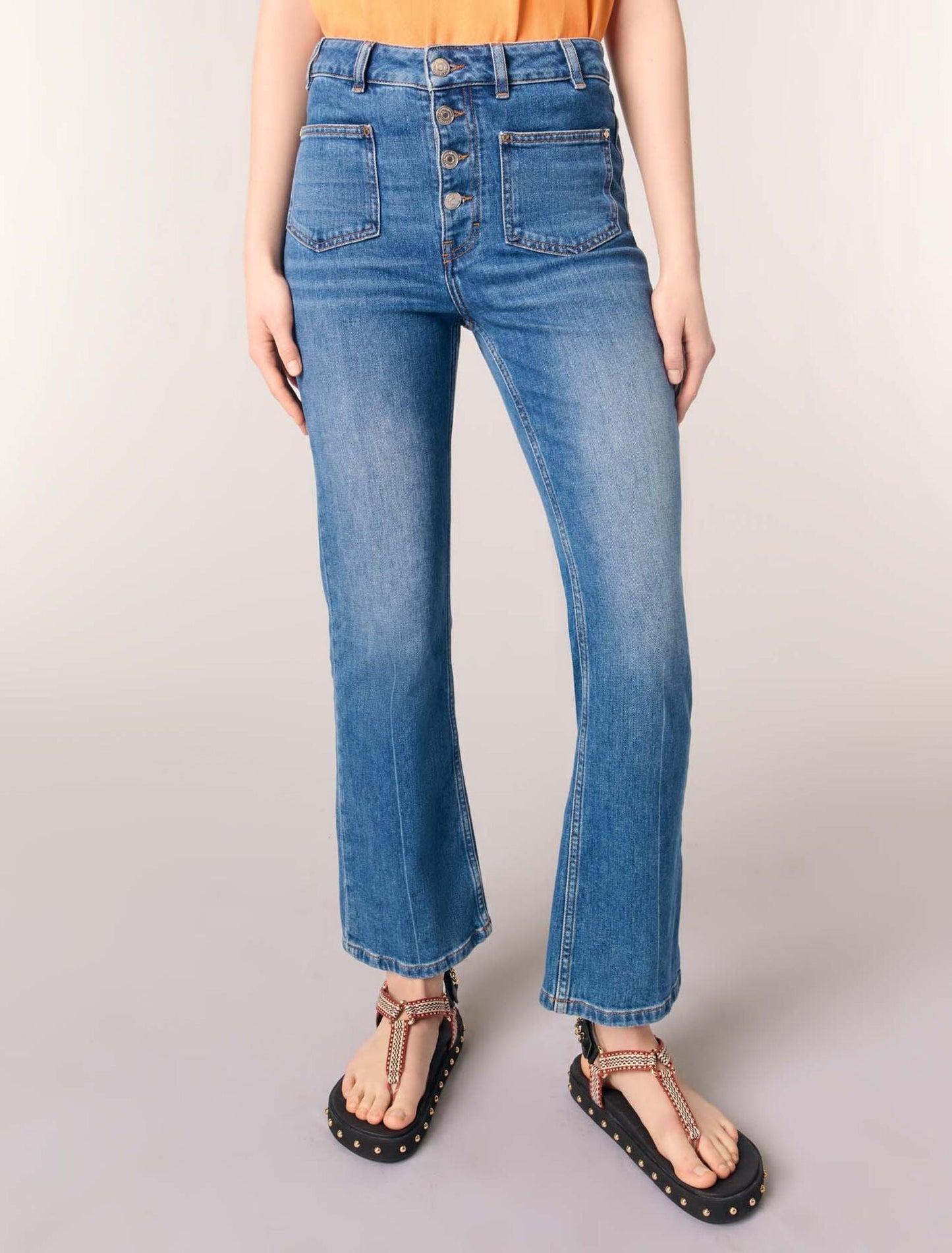 Blue-Denim jeans with pockets