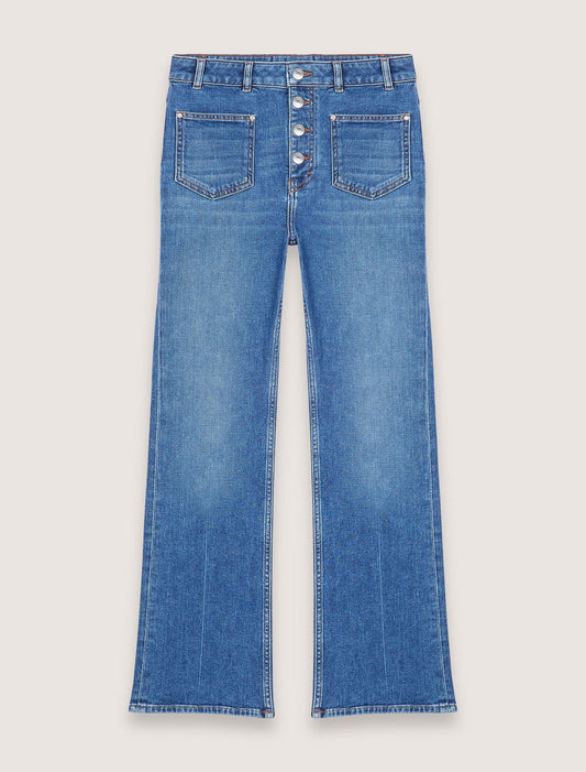 Blue-Denim jeans with pockets