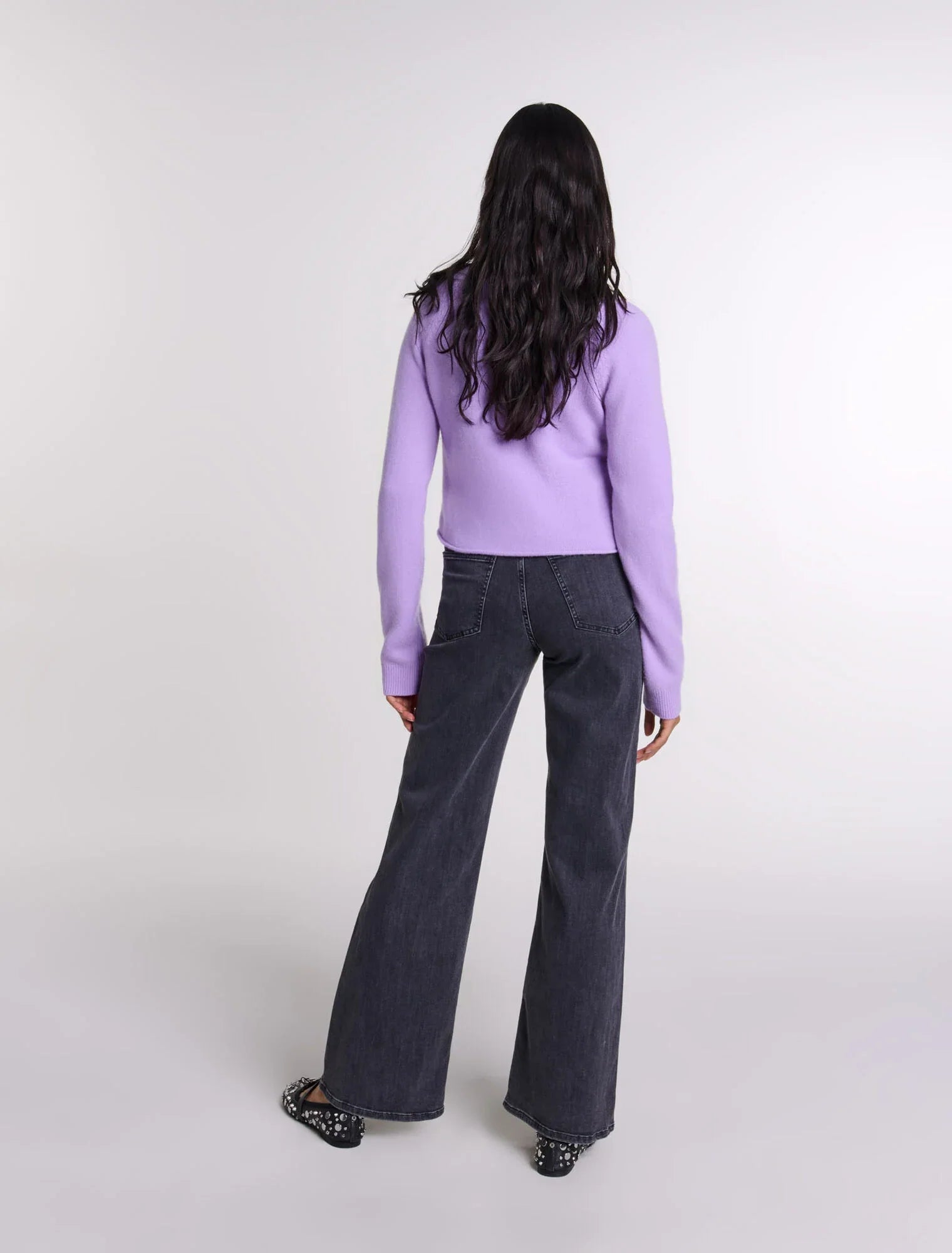 Black-Black belted baggy jeans