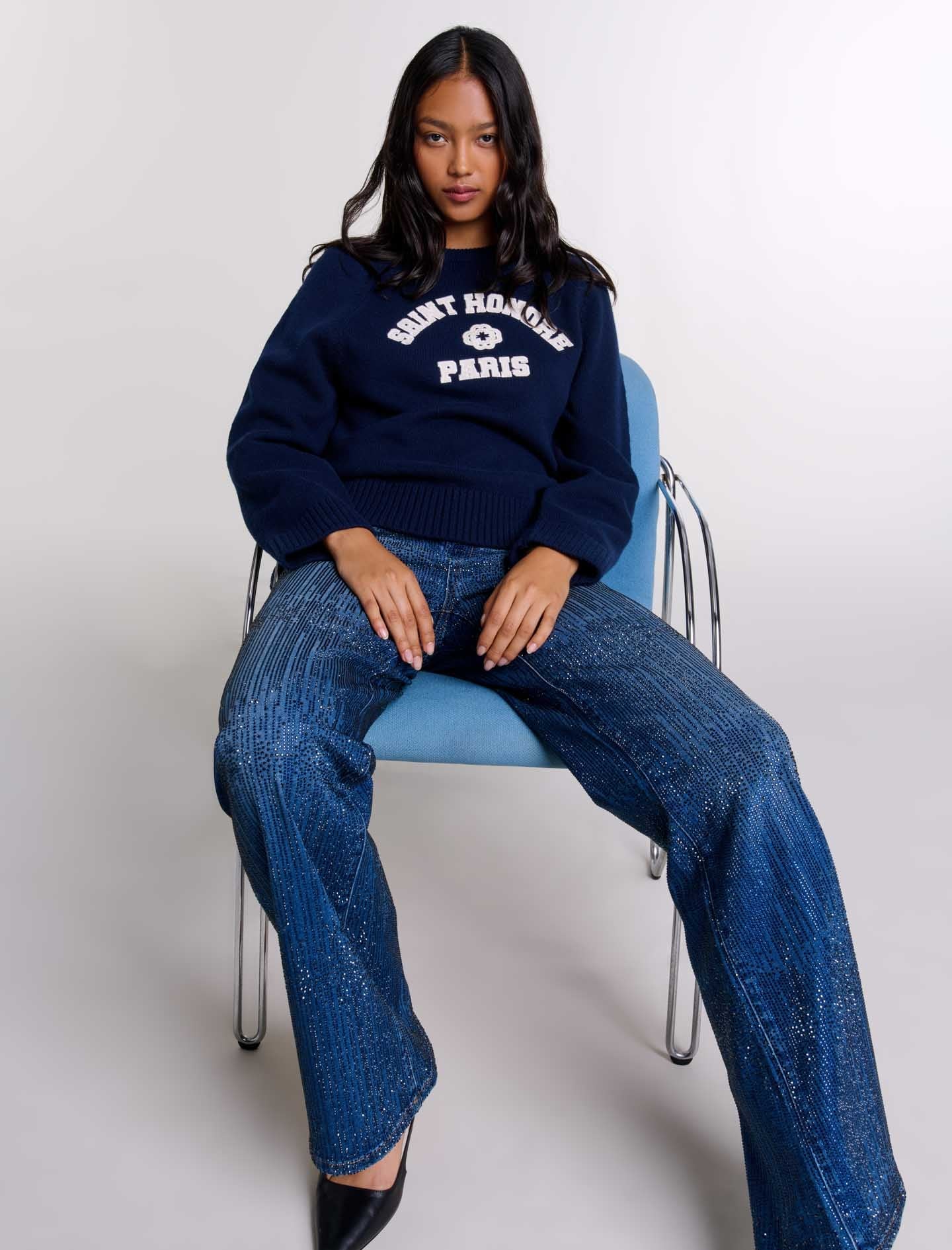 Blue   Rhinestone jeans