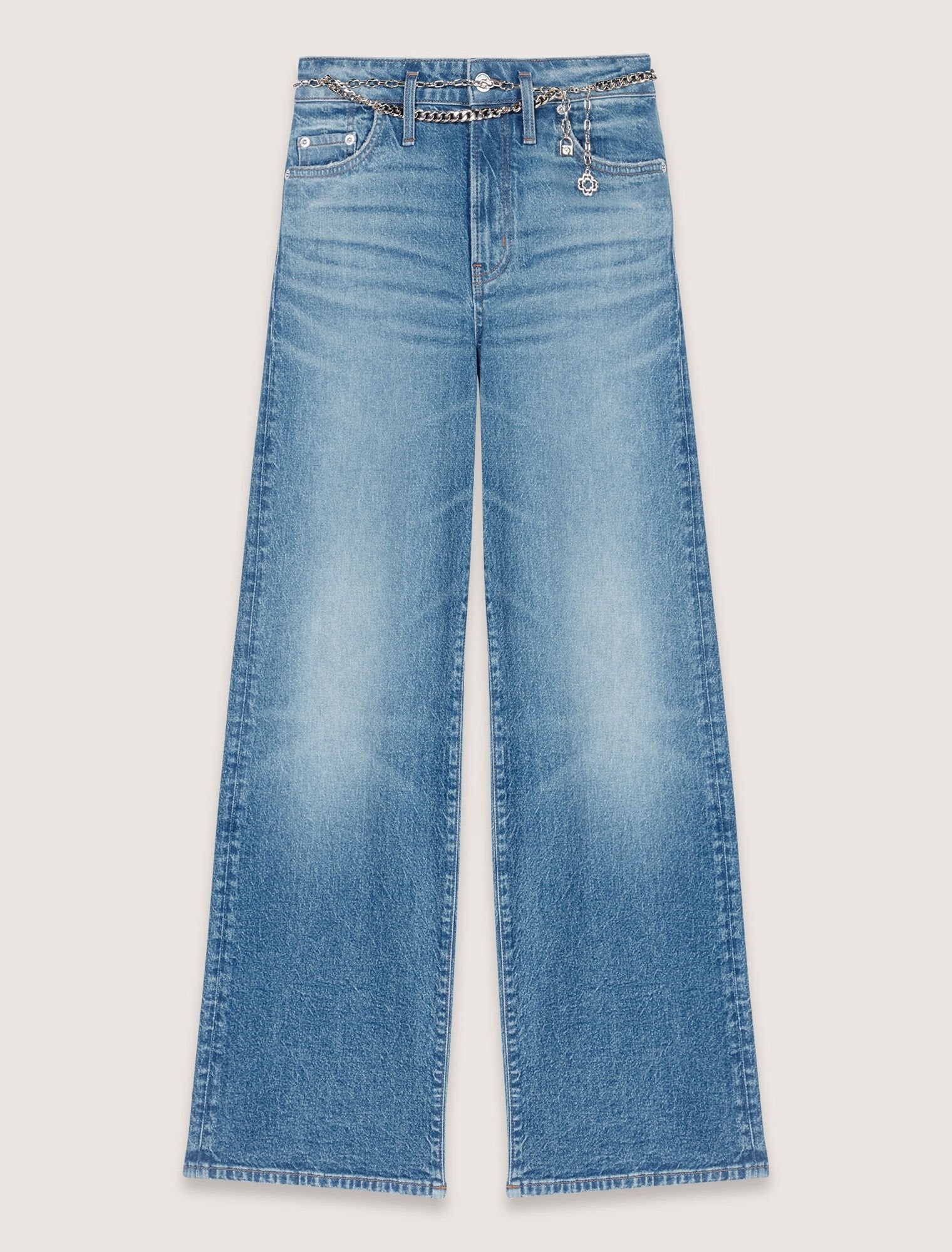 Blue-Jeans with chain-link belt