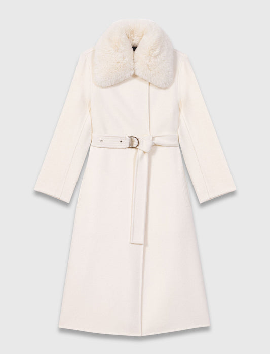 Long double-faced coat Ecru