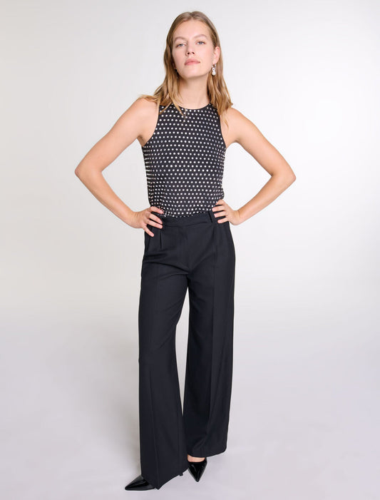 Black-Wide-leg suit trousers