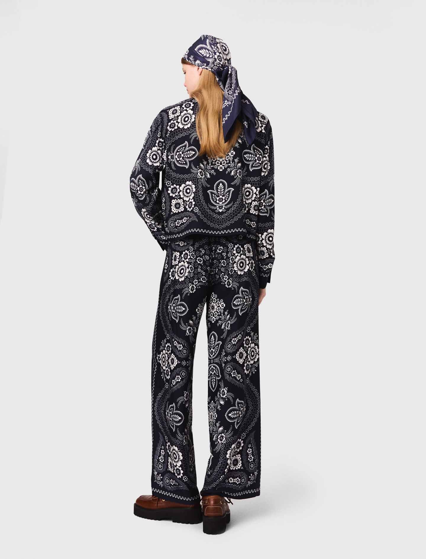 Flowing paisley print trousers