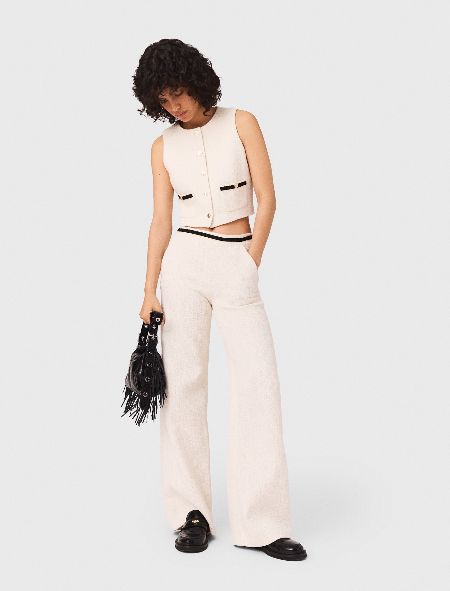 Tweed-effect trousers