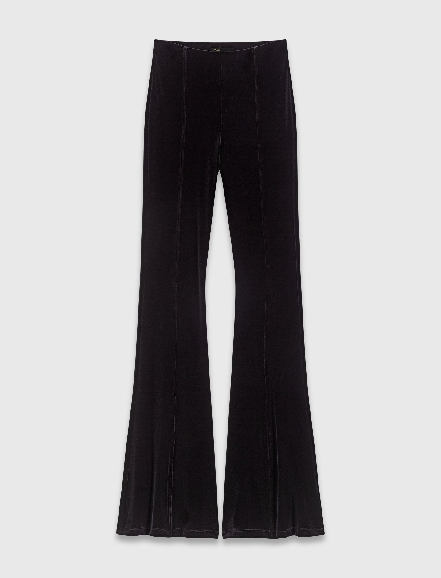 Stretch velour trousers Black