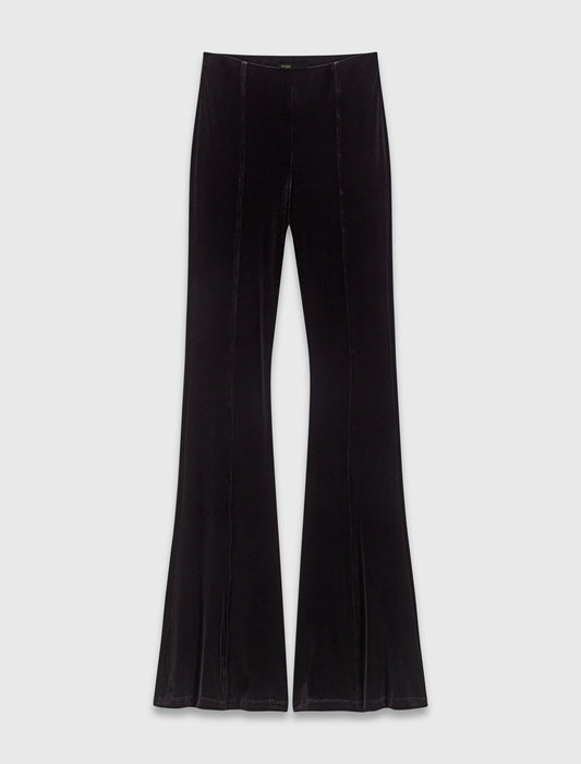 Stretch velour trousers Black