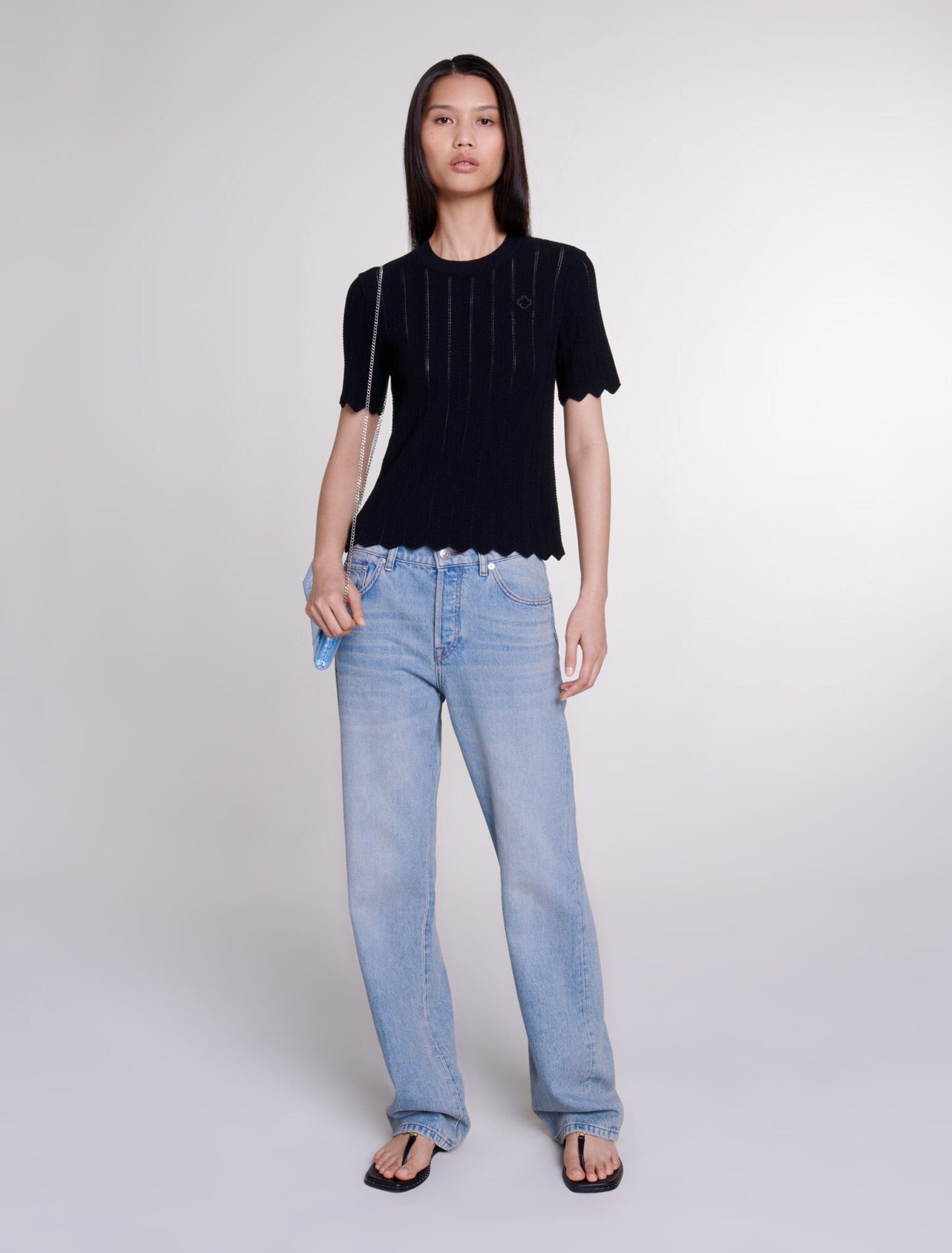 Black featured  Knit Top