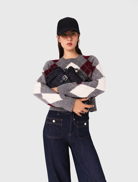 Argyle crop jumper