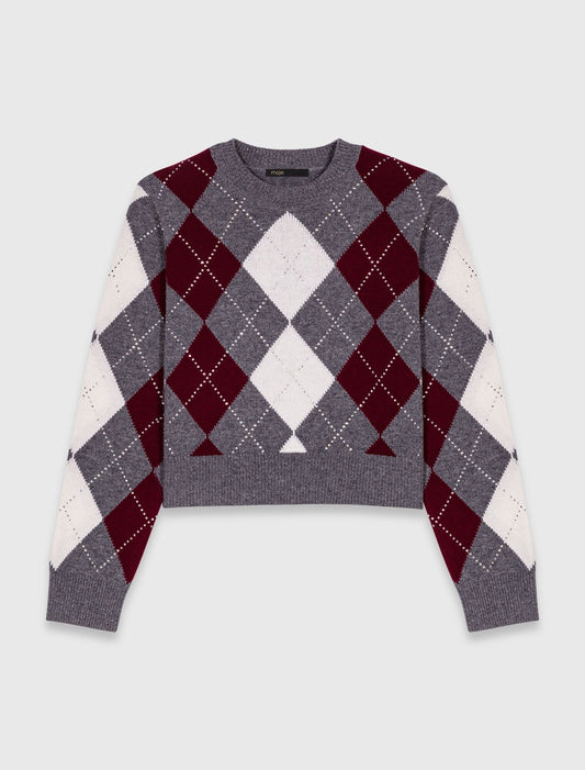 Argyle crop jumper