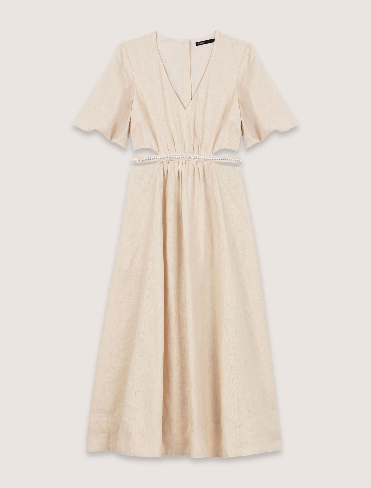 Beige-Linen maxi dress
