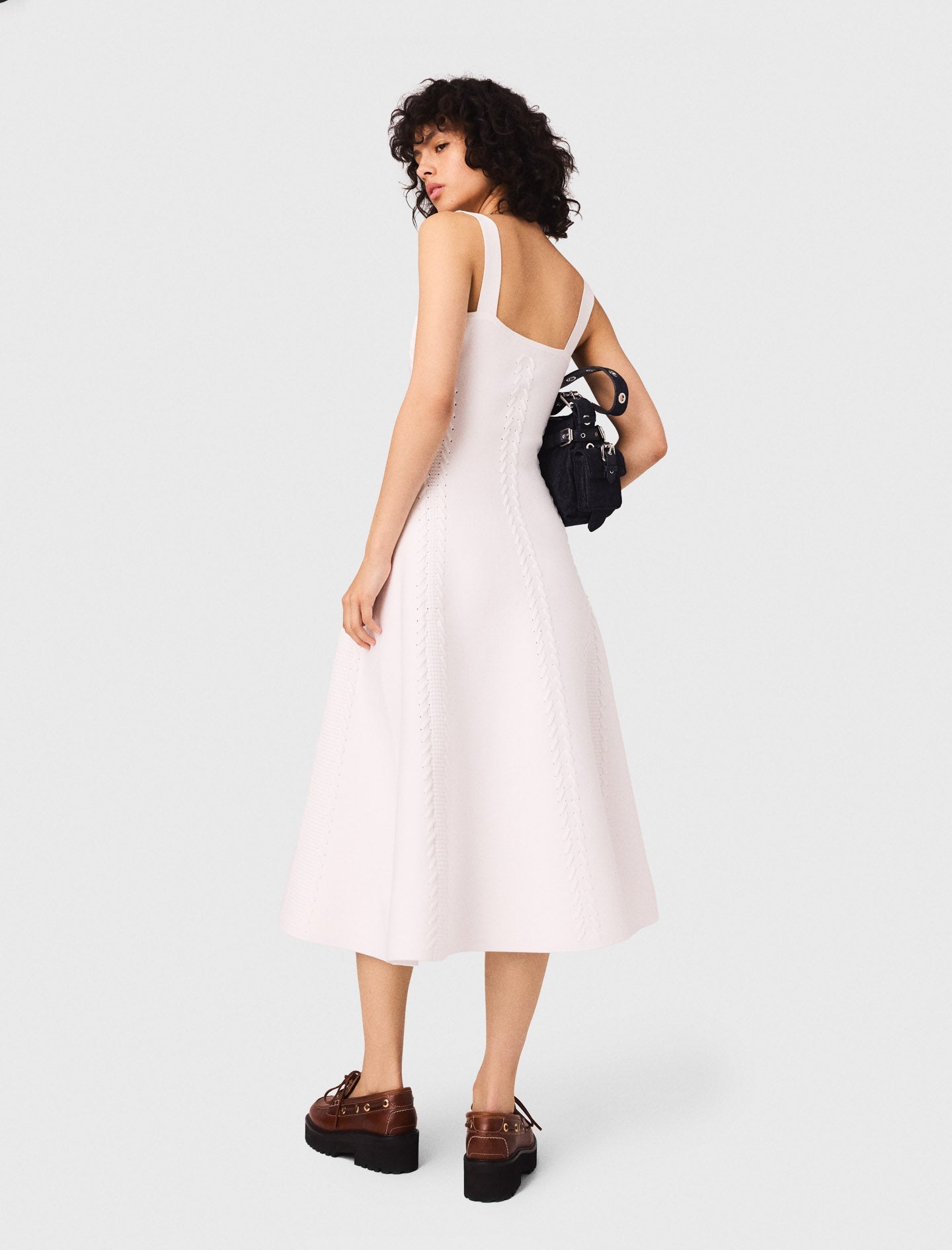 White Long babydoll knit dress