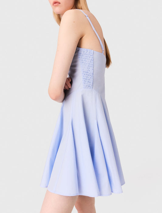 Light Blue Short cotton babydoll dress