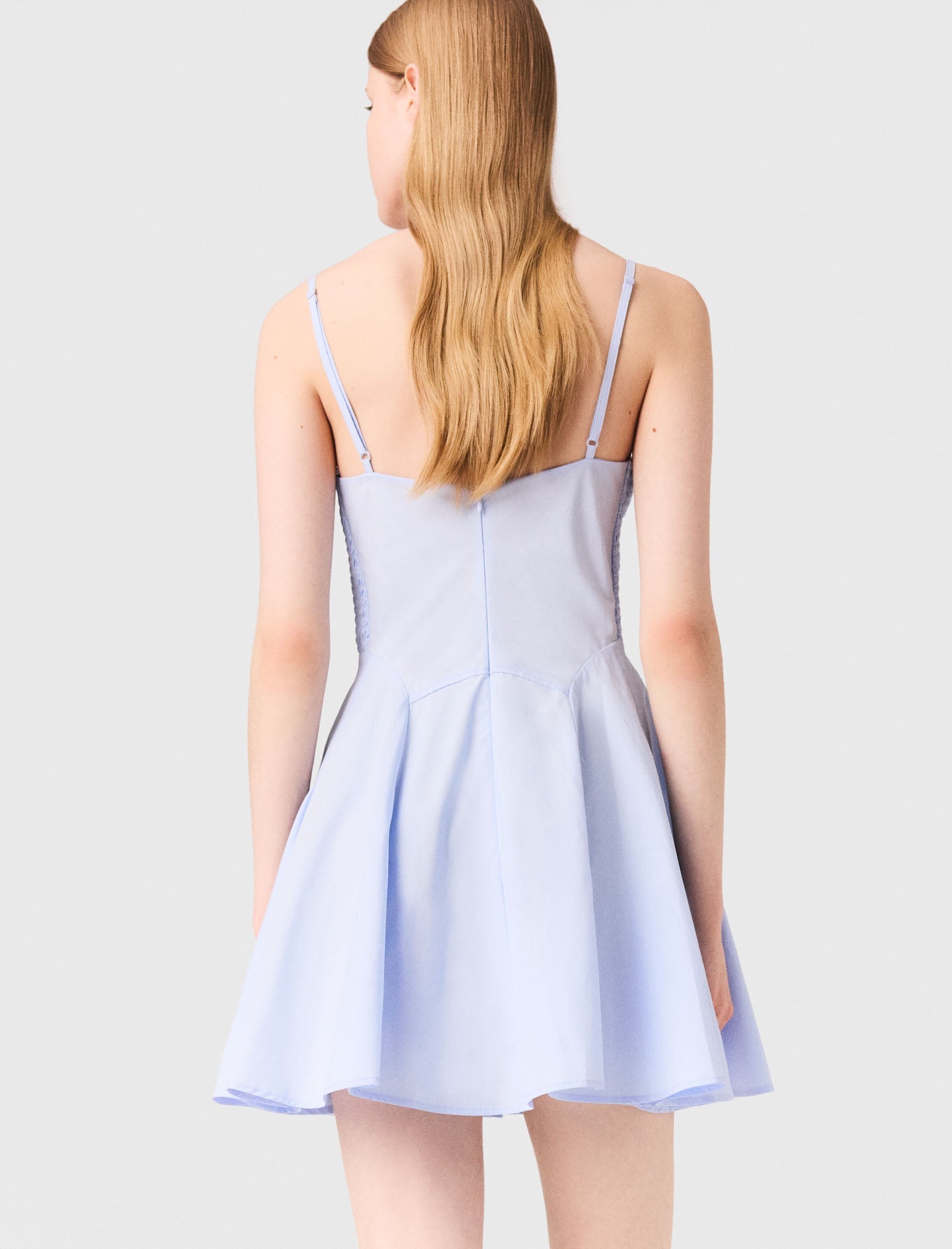 Light Blue Short cotton babydoll dress
