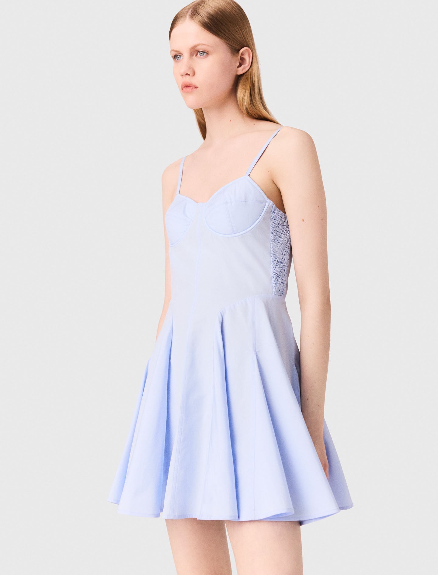 Light Blue Short cotton babydoll dress