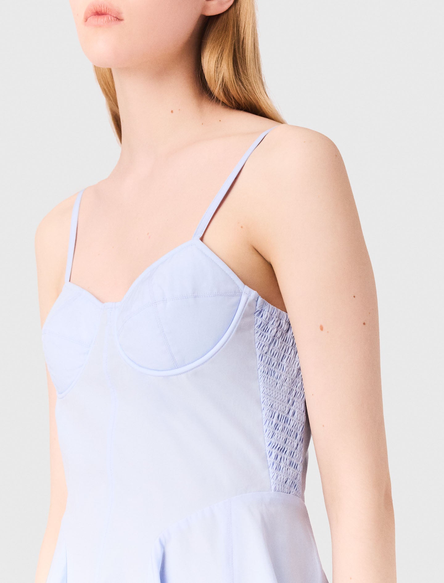 Light Blue Short cotton babydoll dress