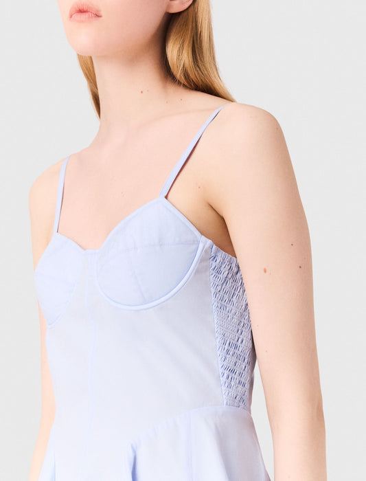 Light Blue Short cotton babydoll dress