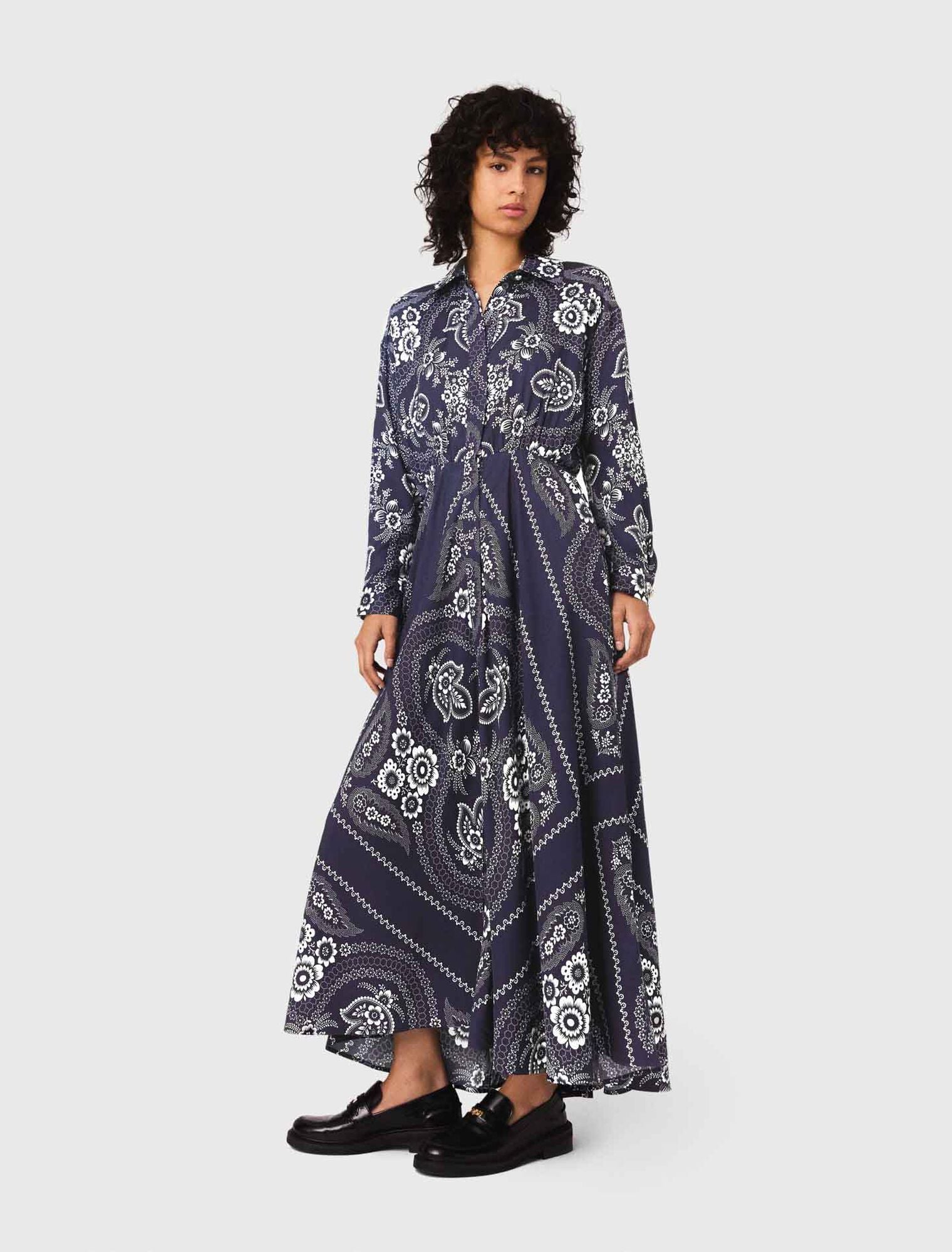 Patterned flowing maxi dress