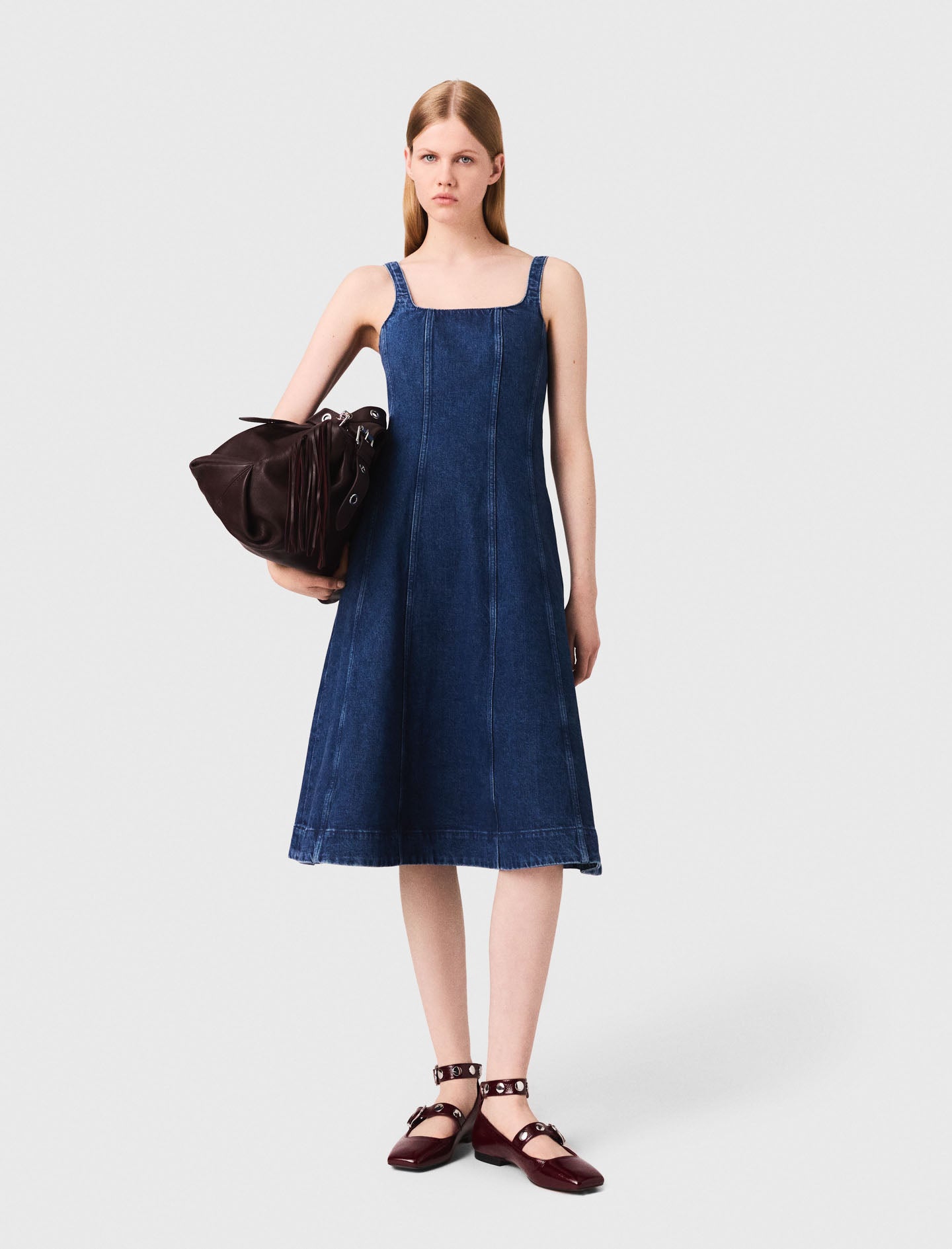 Denim Blue featured Long denim babydoll dress
