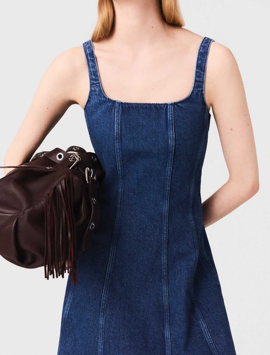Denim Blue Long denim babydoll dress