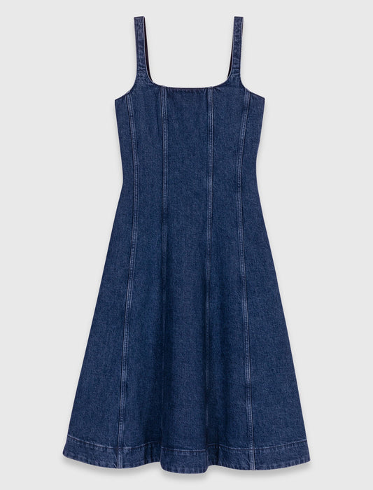 Denim Blue Long denim babydoll dress