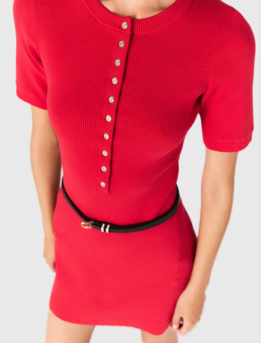 Short ribbed knit dress