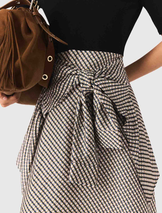 Printed two-tone dress