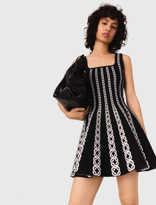 Short jacquard knit dress