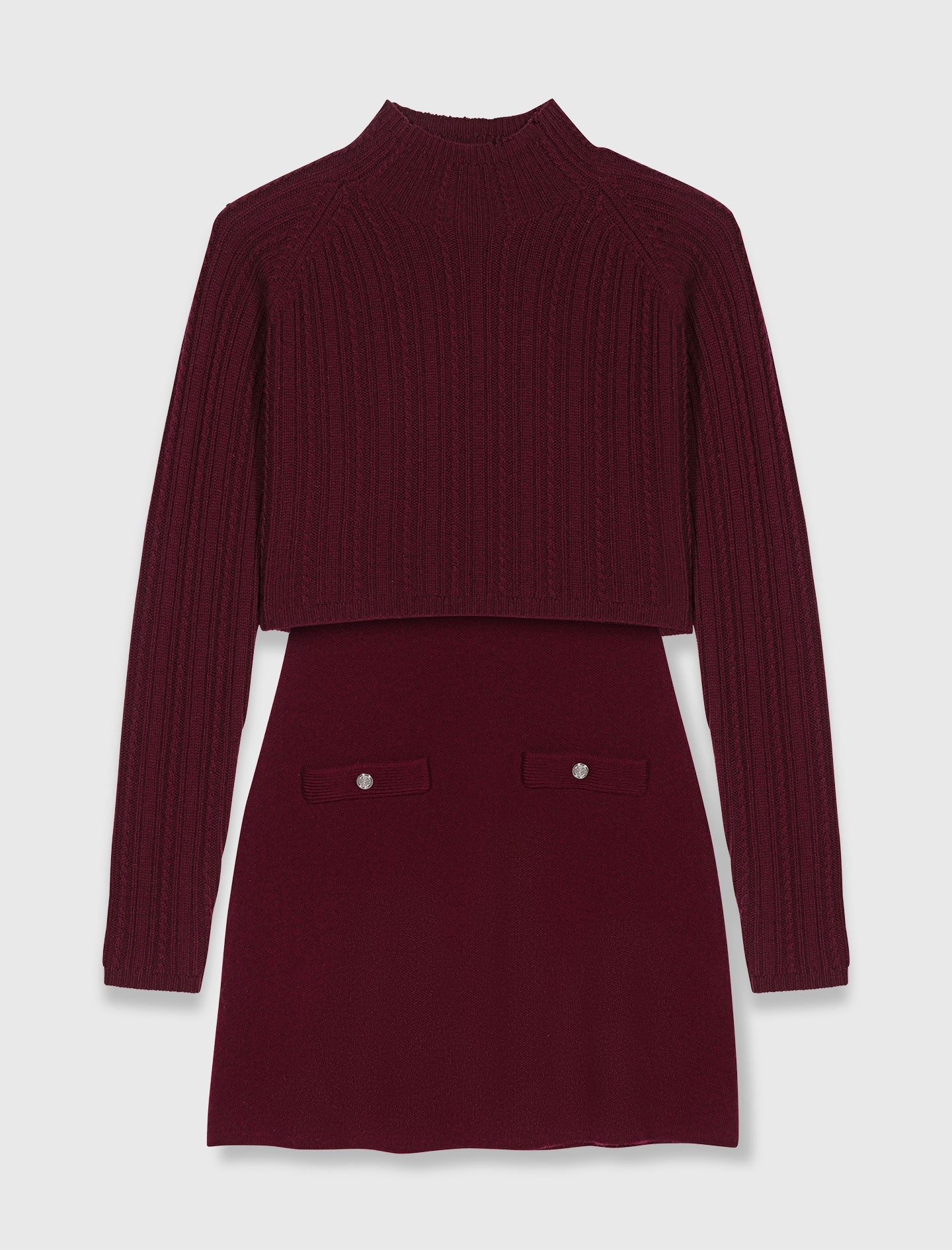 Knit dress with removable jumper