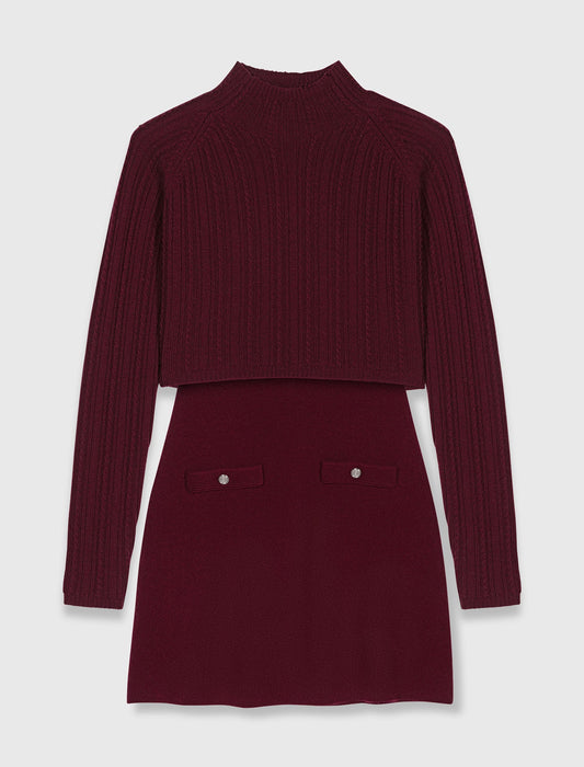 Knit dress with removable jumper