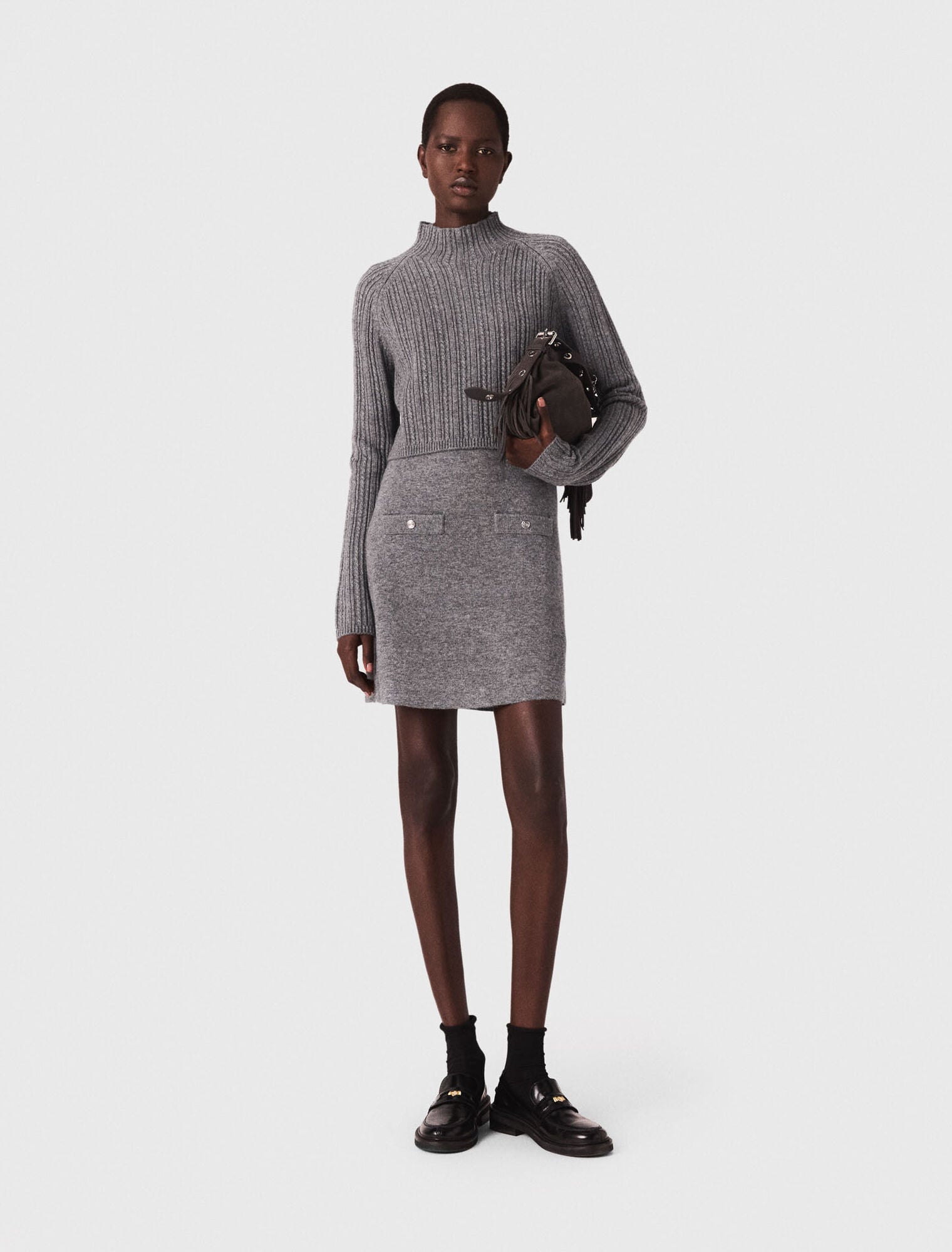Knit dress with removable jumper