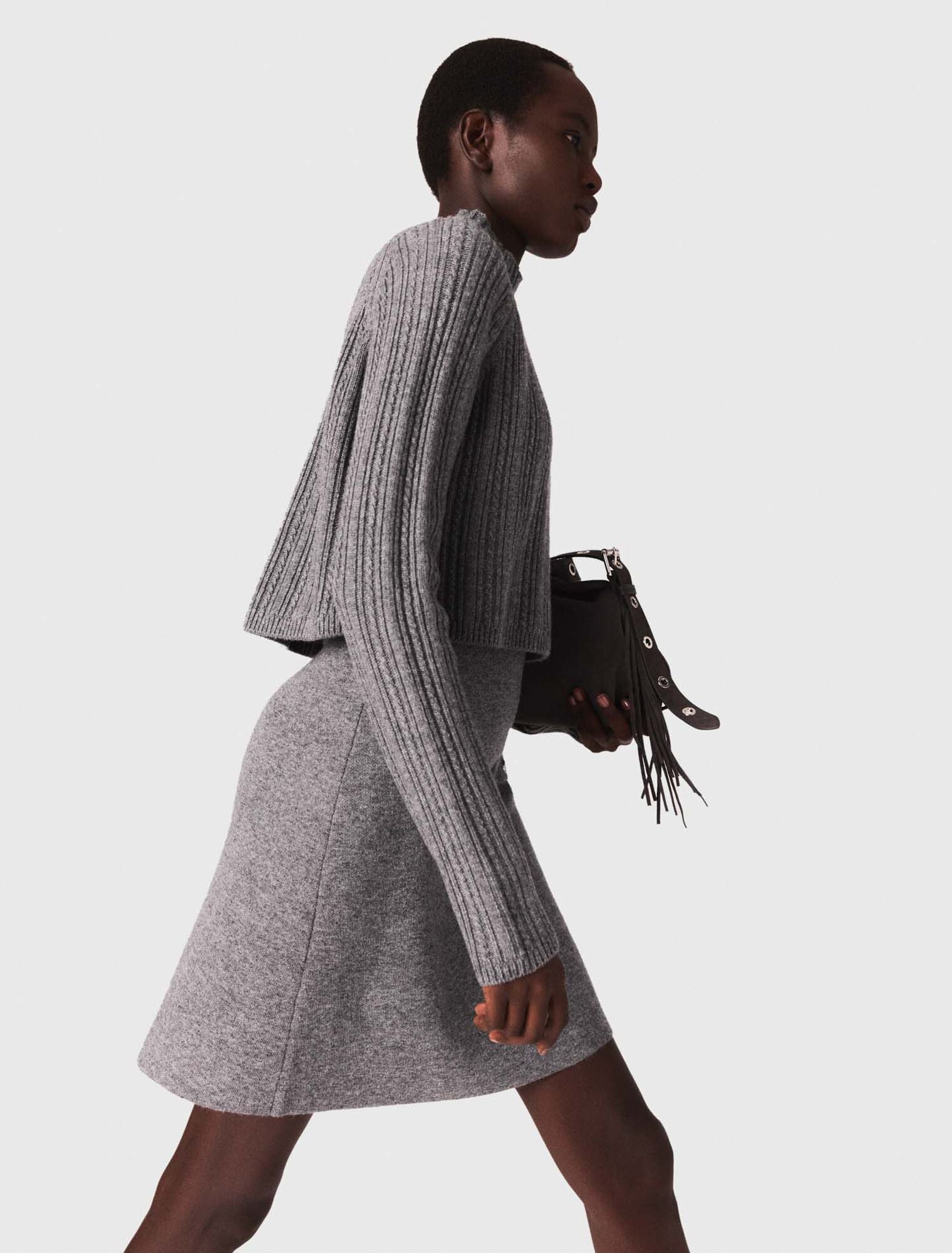 Knit dress with removable jumper