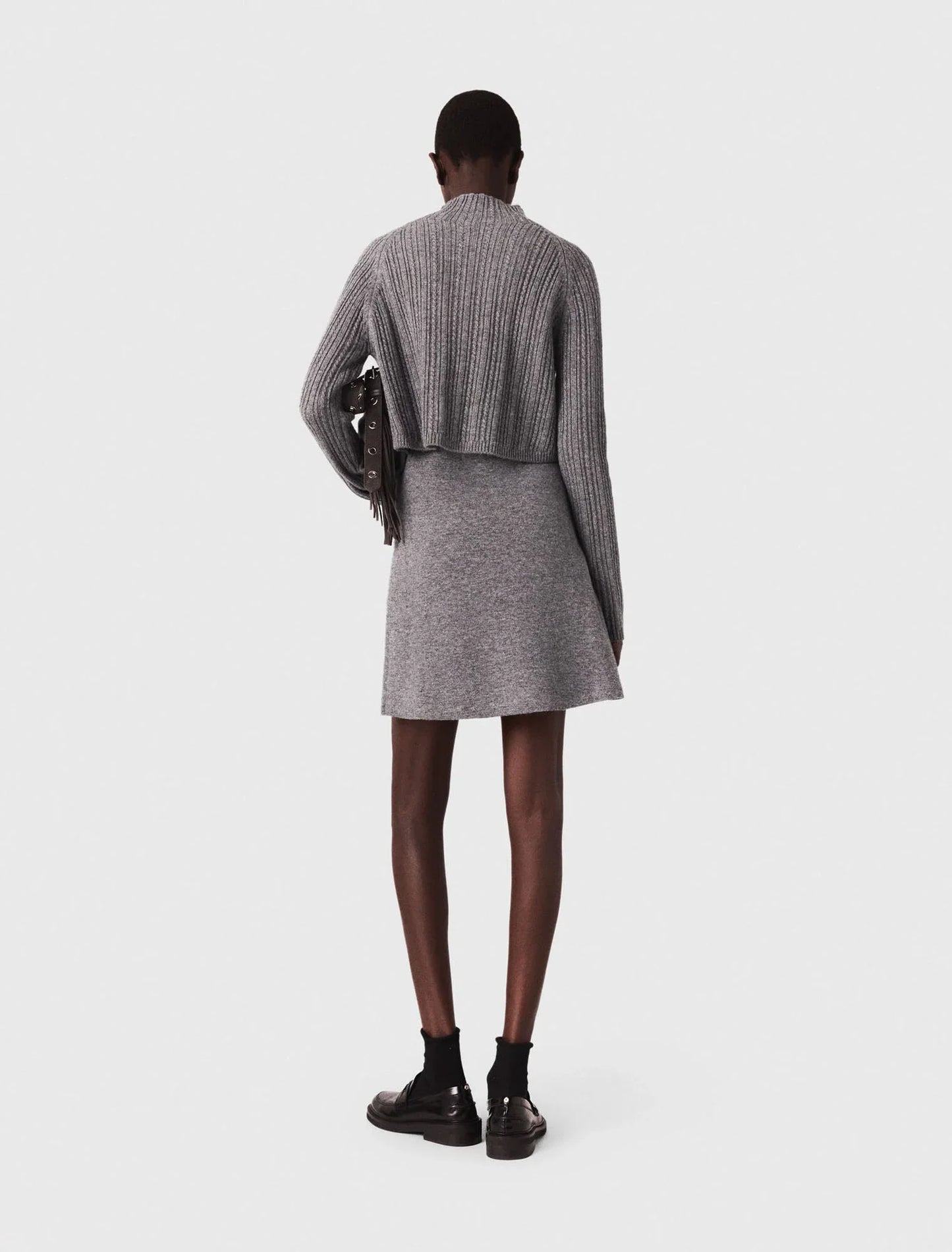 Knit dress with removable jumper