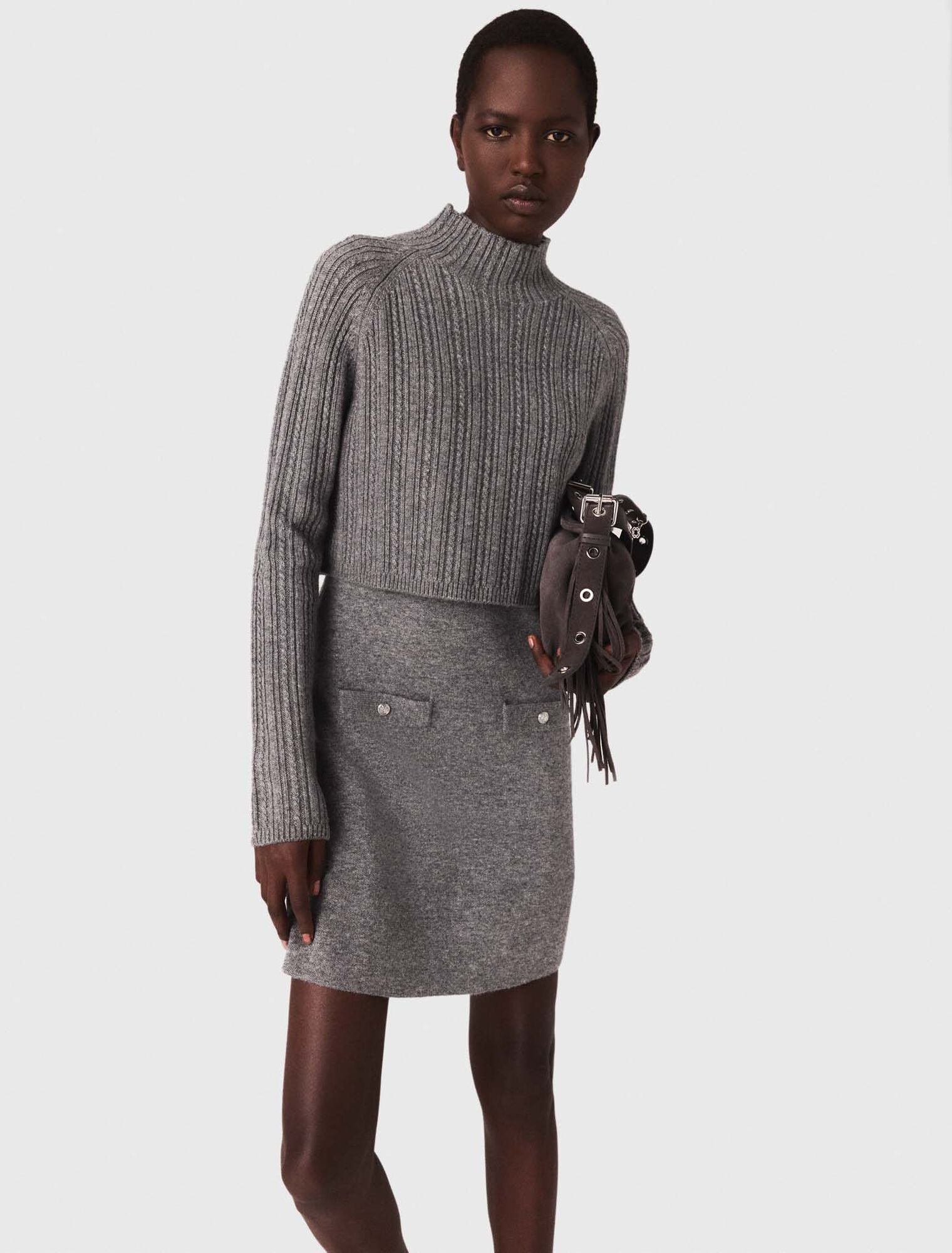 Knit dress with removable jumper
