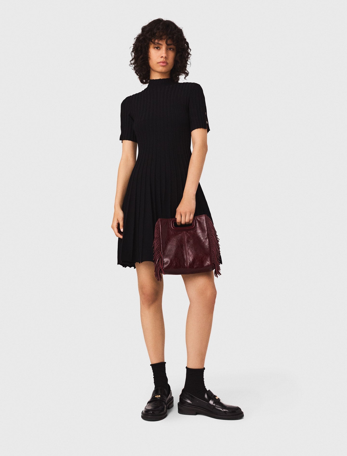 Short knit dress Black