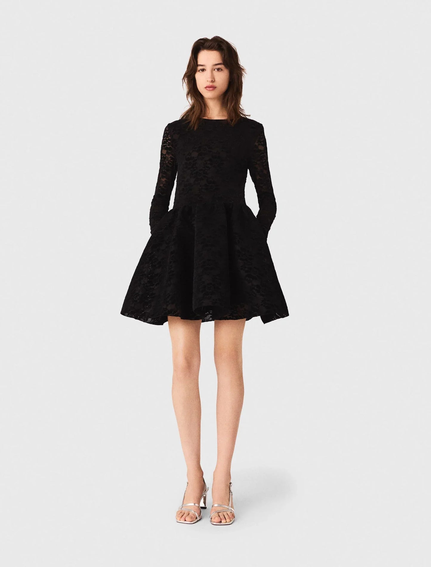 Flared velvet maxi dress