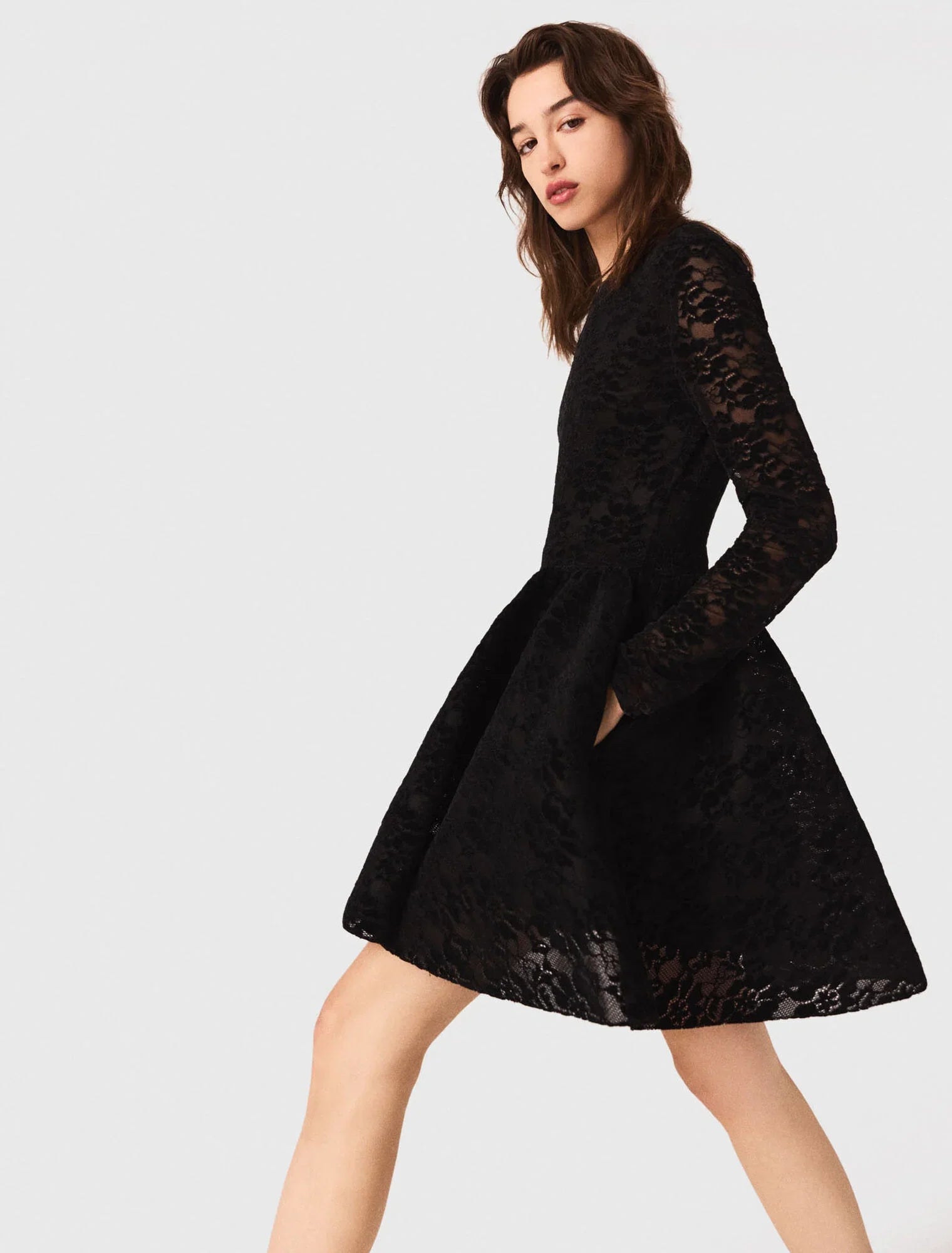 Flared velvet maxi dress