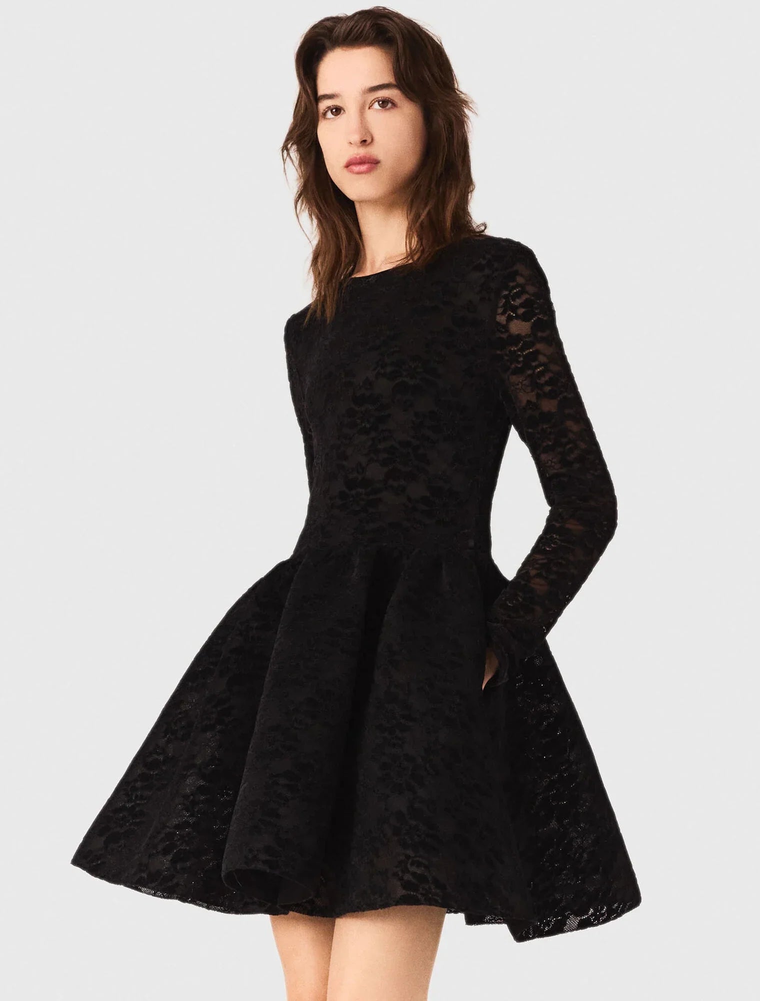 Flared velvet maxi dress