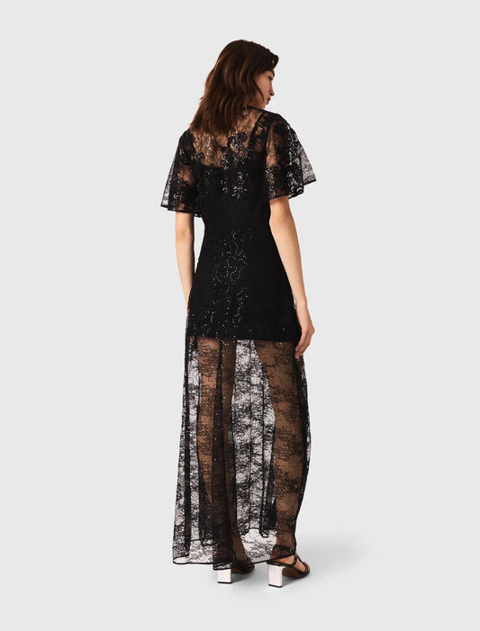Lace maxi dress Black
