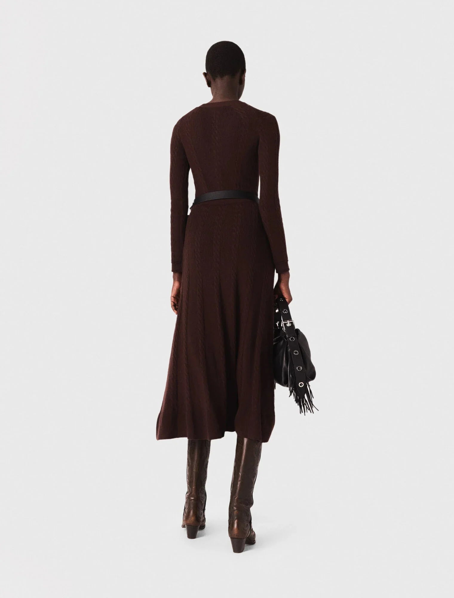 Knit maxi dress with buttons