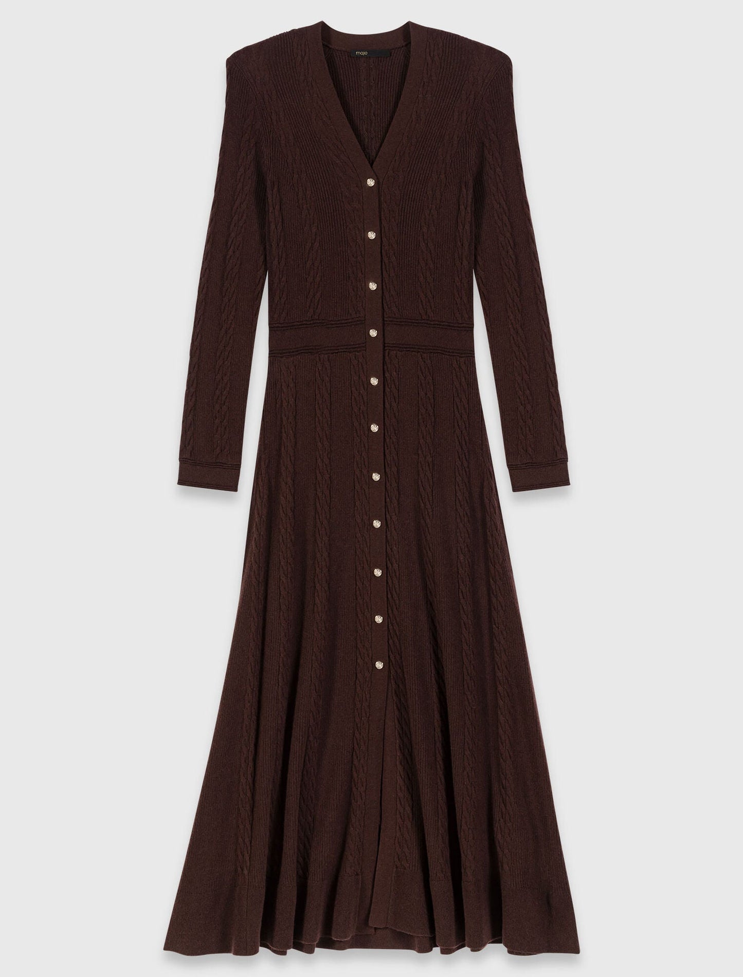 Knit maxi dress with buttons