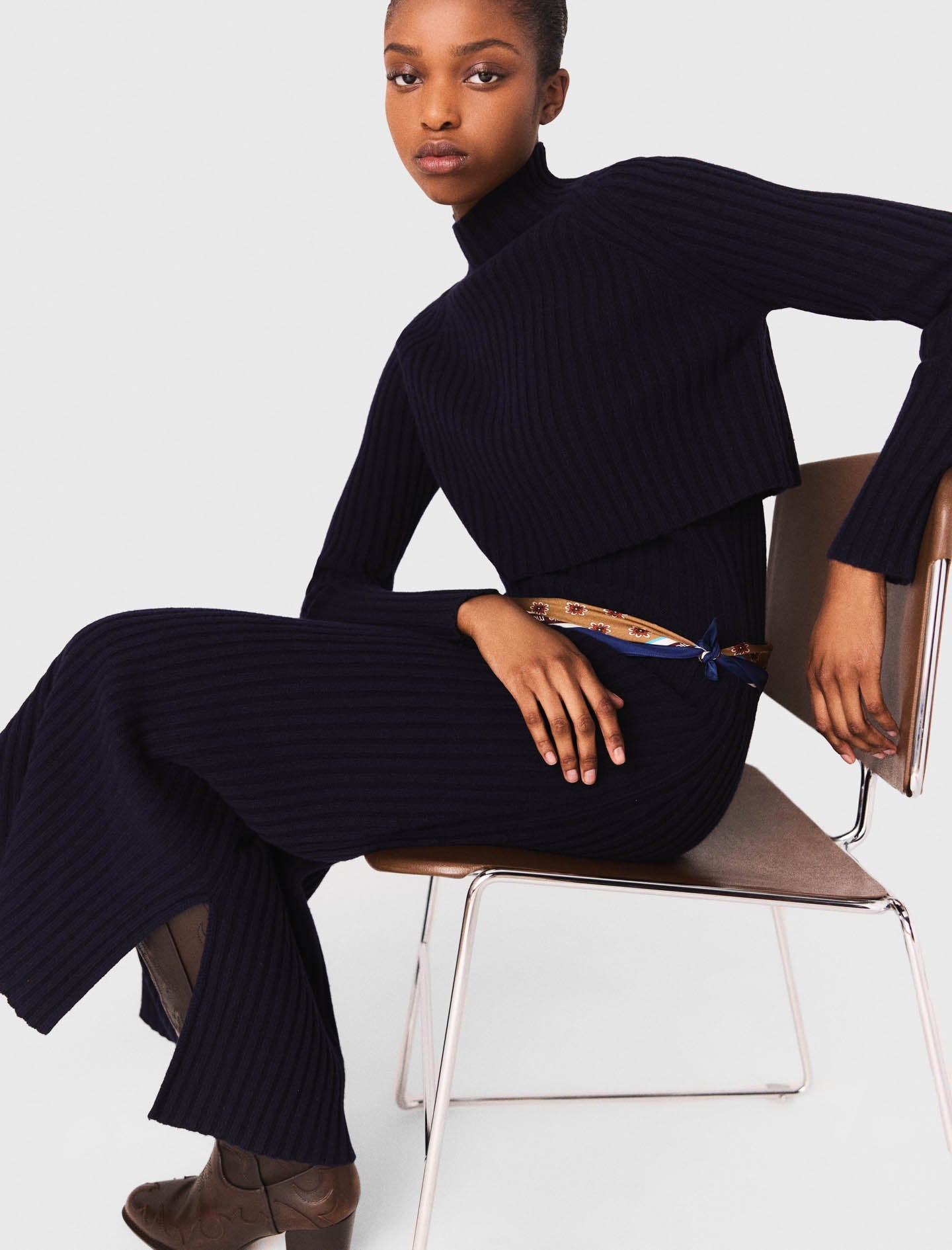 Knit dress with removable jumper