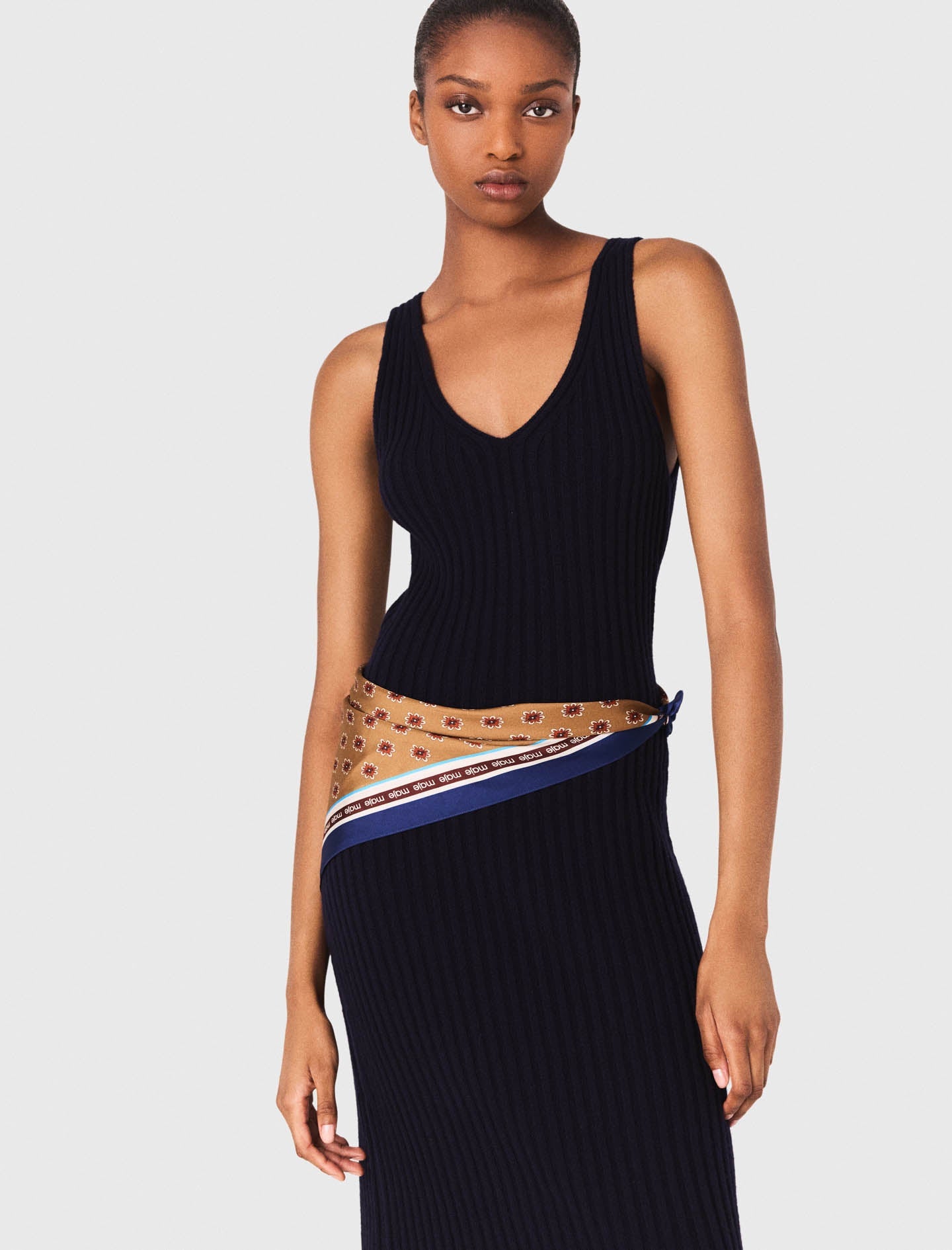 Knit dress with removable jumper