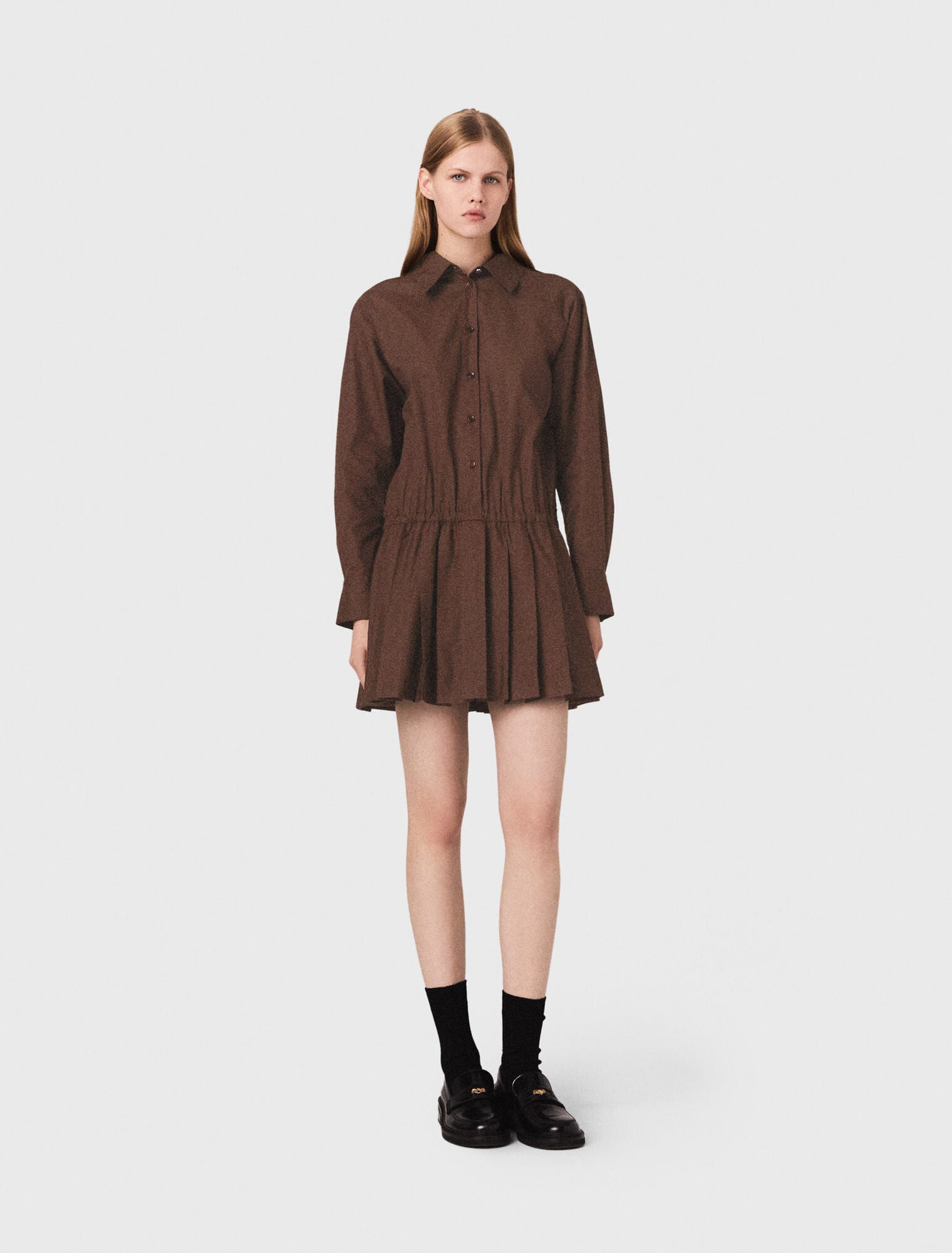 Two-in-one short dress Brown