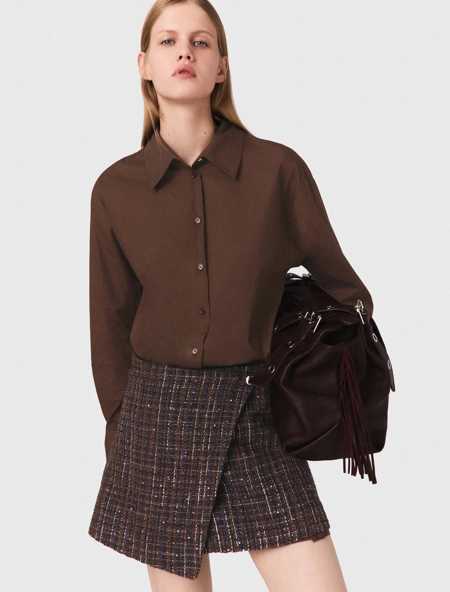 Two-in-one short dress Brown