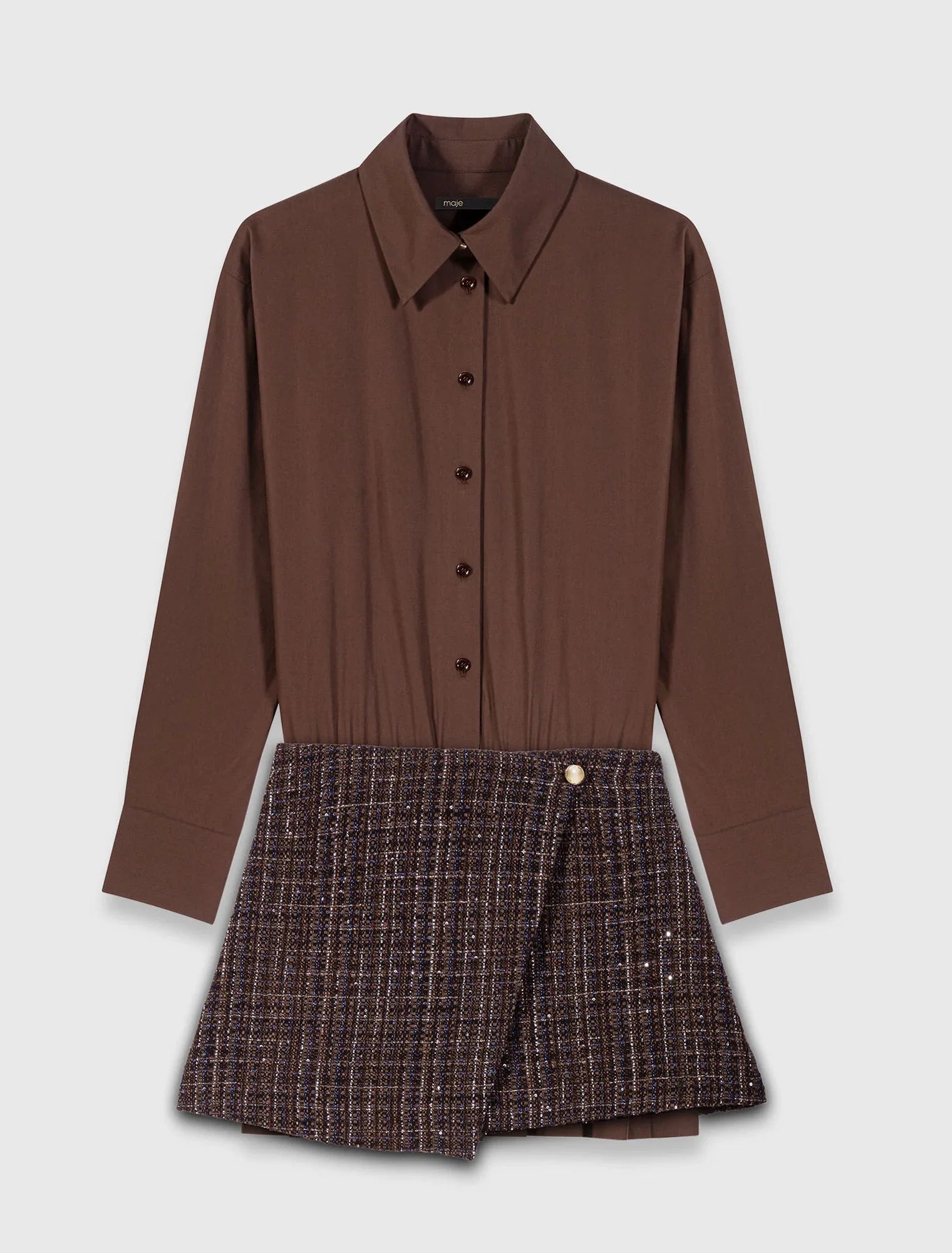 Two-in-one short dress Brown