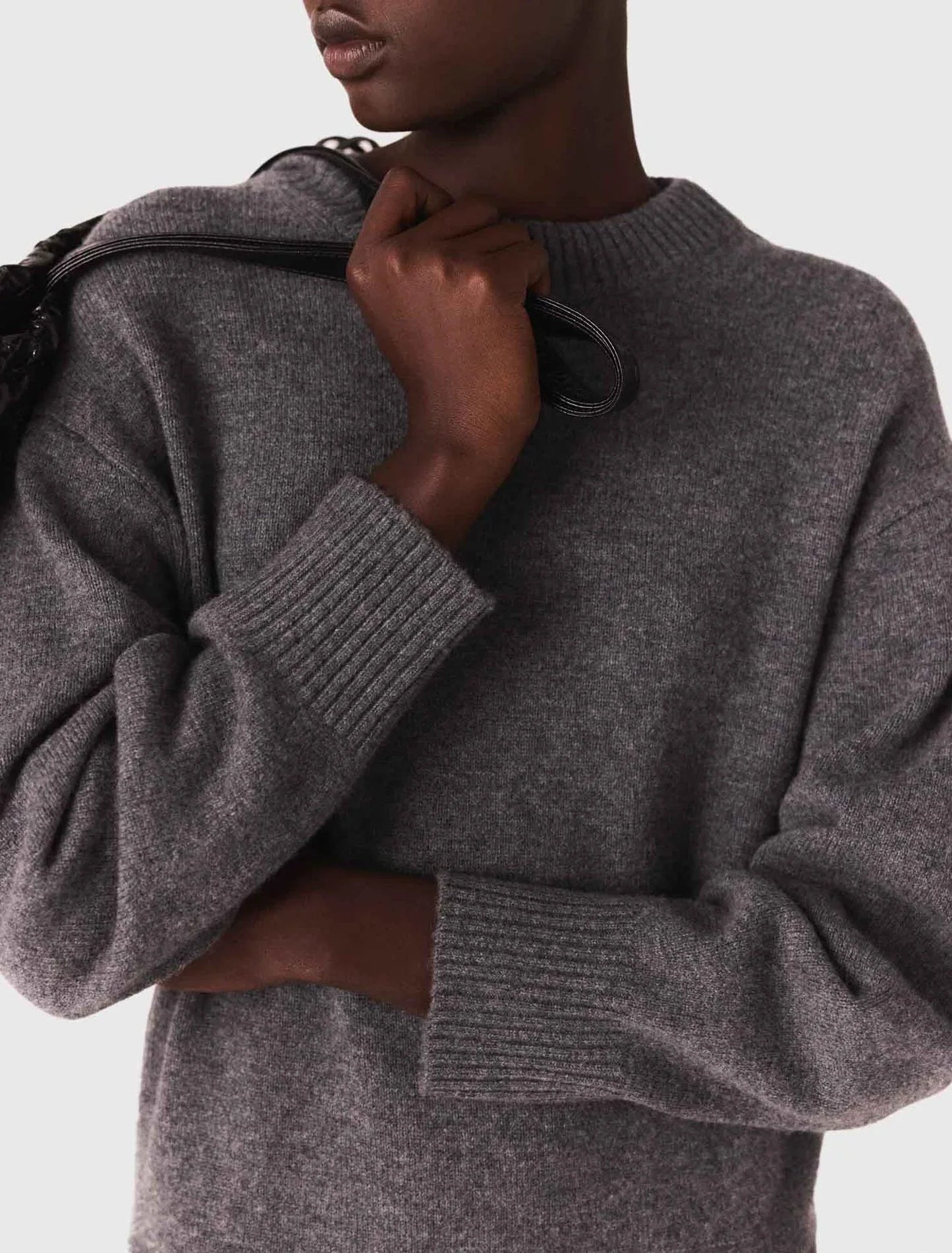 Dual-material maxi dress Grey/Black