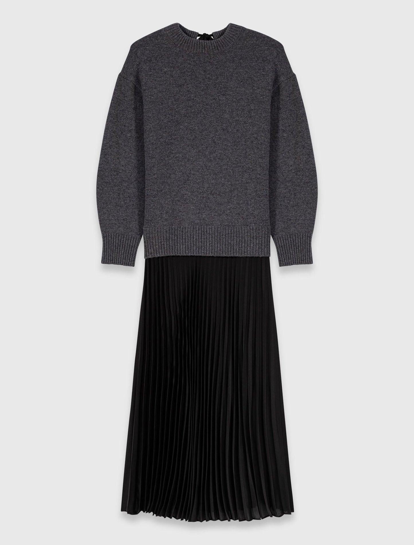 Dual-material maxi dress Grey/Black